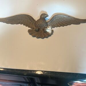 Vintage Antique Brass Bald Eagle Wall Hanging